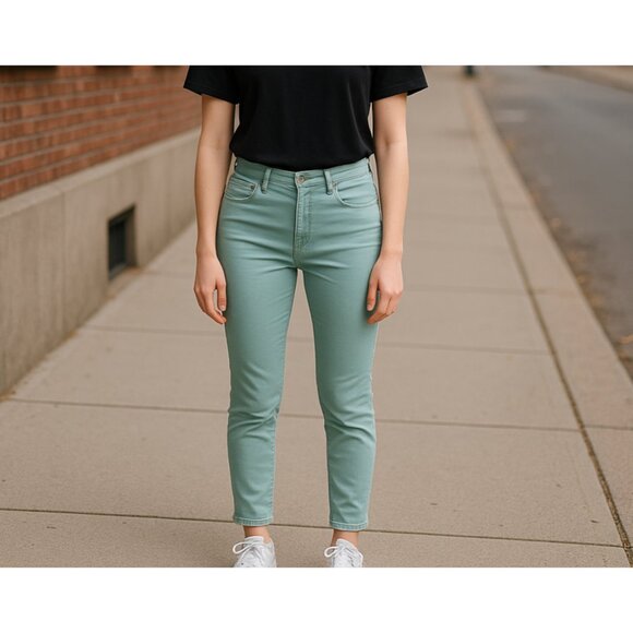 BANANA REPUBLIC Mint Light Green Skinny Ankle Pants Jeans. Women's 27 Size 4. - Picture 7 of 7